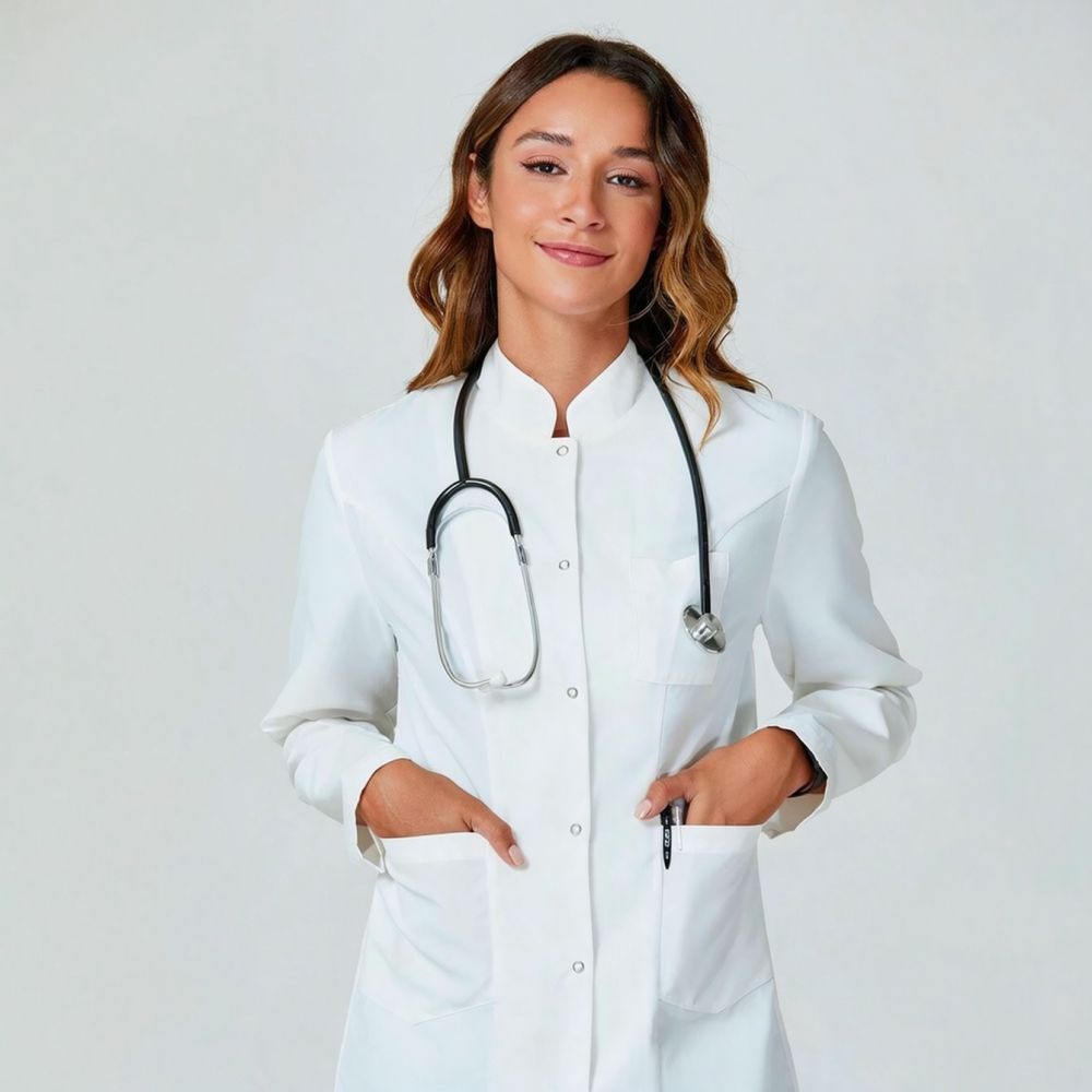 Medical Lab And Science - Profesjonalny, długi płaszcz laboratoryjny, idealny jako